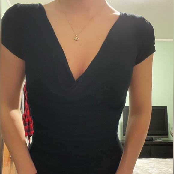 None Tops - Cross-Back Flowy Shirt